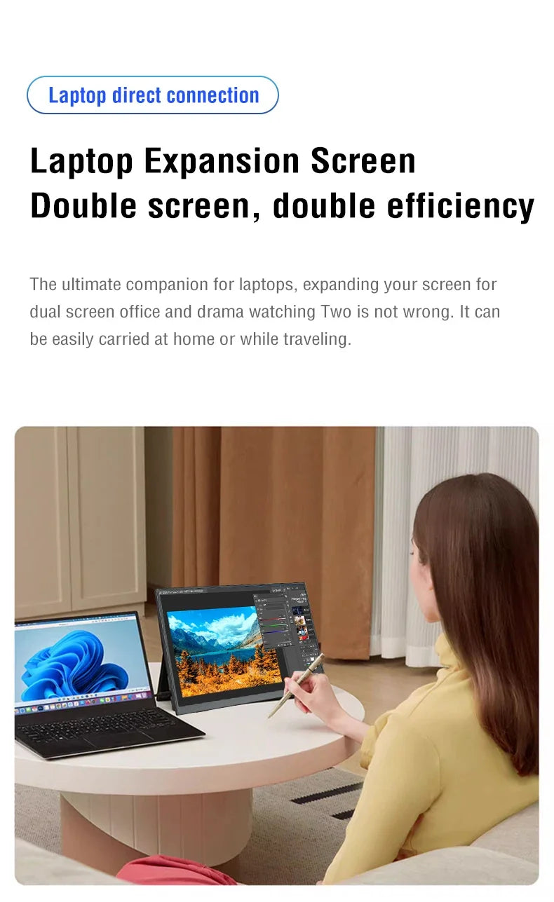 Anmite 10.5-Inch Portable Monitor 1280P HDR 16:10 Low Blue Light For XBox PS4 / 5 Switch Cell Phone PC Loptop Extension