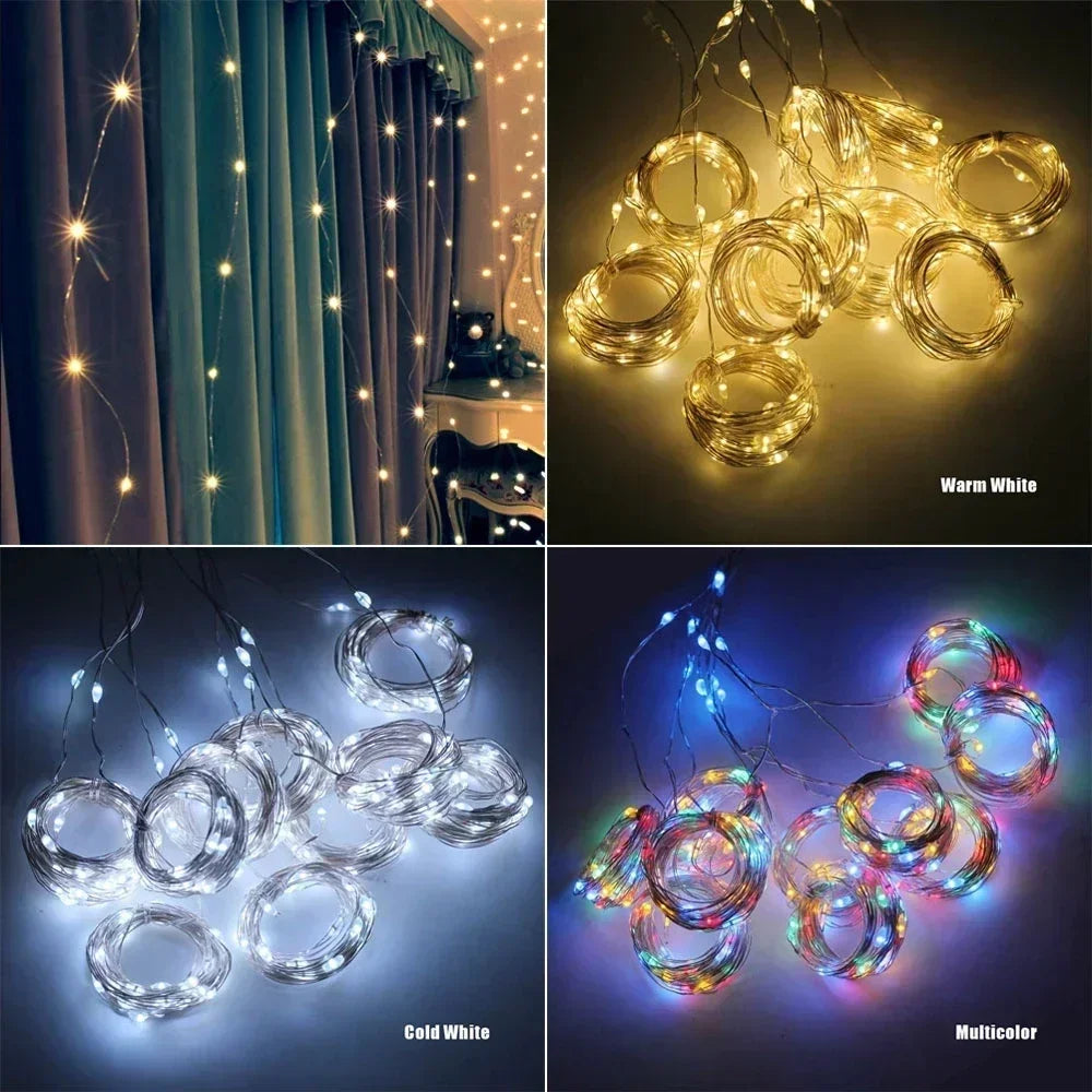 Christmas Lights Curtain Garland Merry Christmas Decorations For Home Christmas Ornaments Xmas Gifts Navidad 2025 New Year Decor