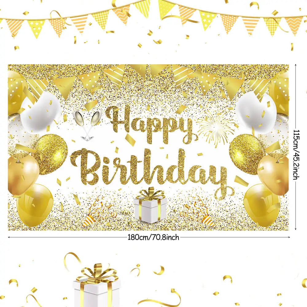 18th/50th/65th Happy Birthday Backdrop Background Banner For Man Woman Napkin Balloon Door Curtain 50 Years Anniversary