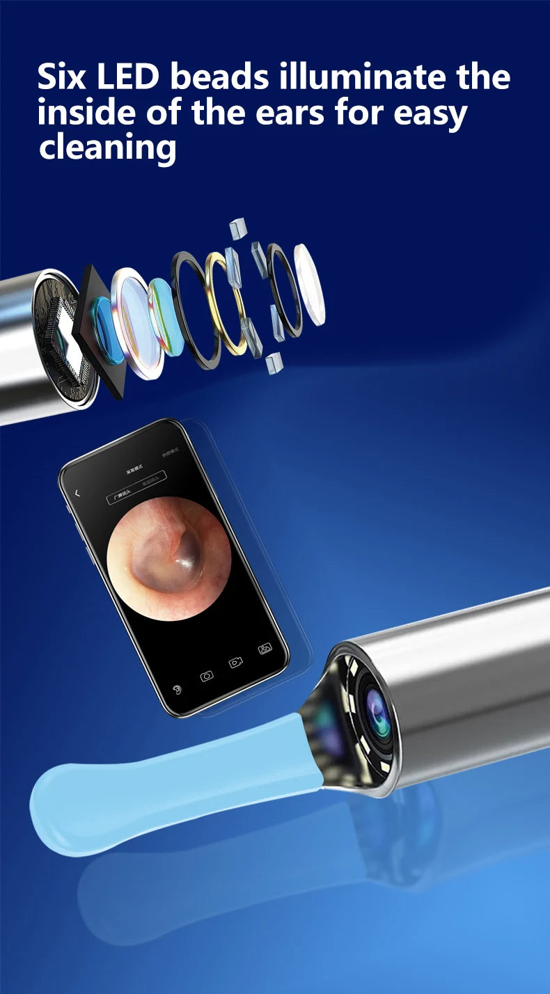 Ear Wax Removal Tool Camera Wireless Otoscope 1080P 3.9mm Ear Cleaner Camera Ear Endoscope Compatible for iPhone iPad Android