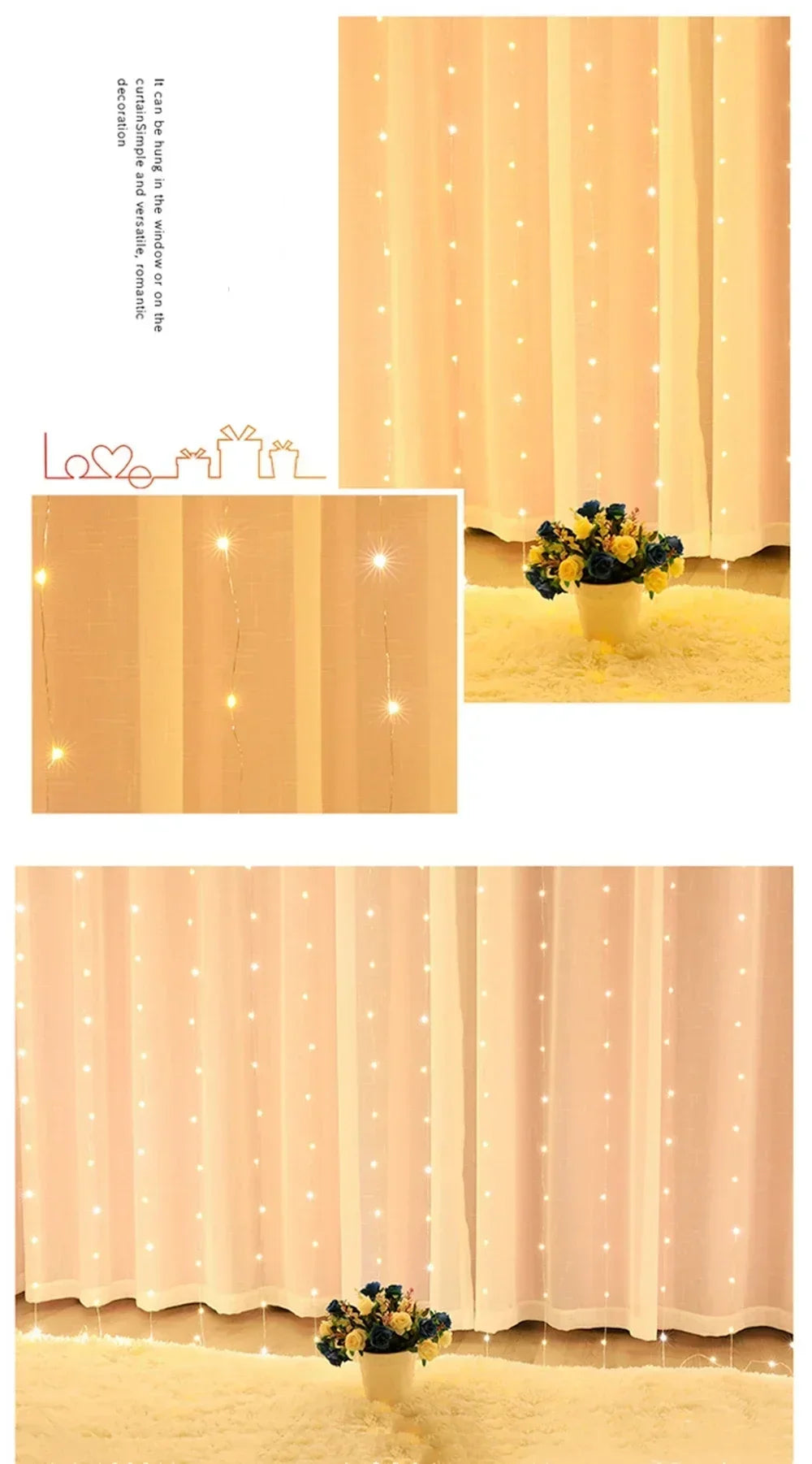 Christmas Lights Curtain Garland Merry Christmas Decorations For Home Christmas Ornaments Xmas Gifts Navidad 2025 New Year Decor