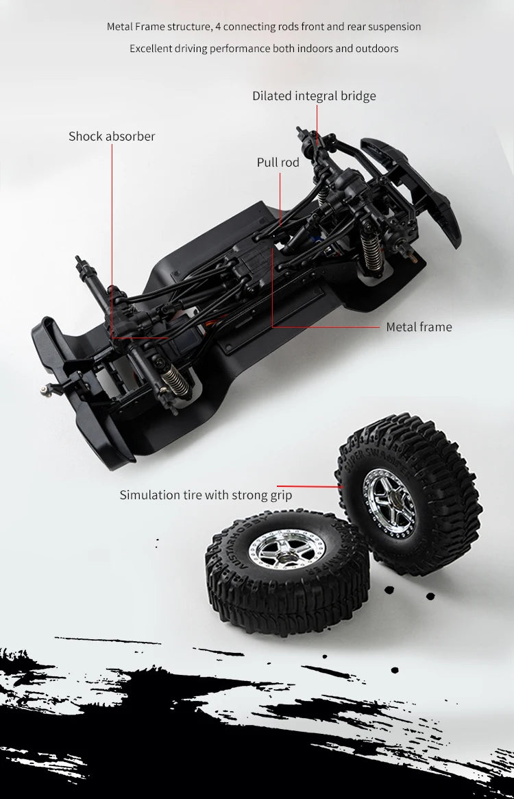 1:18 RC Car C8801 RC Model Simulation Jeep 2.4G Full Scale Off-Road Crawler Climbing Remote Control Car Toy Gift For Boys
