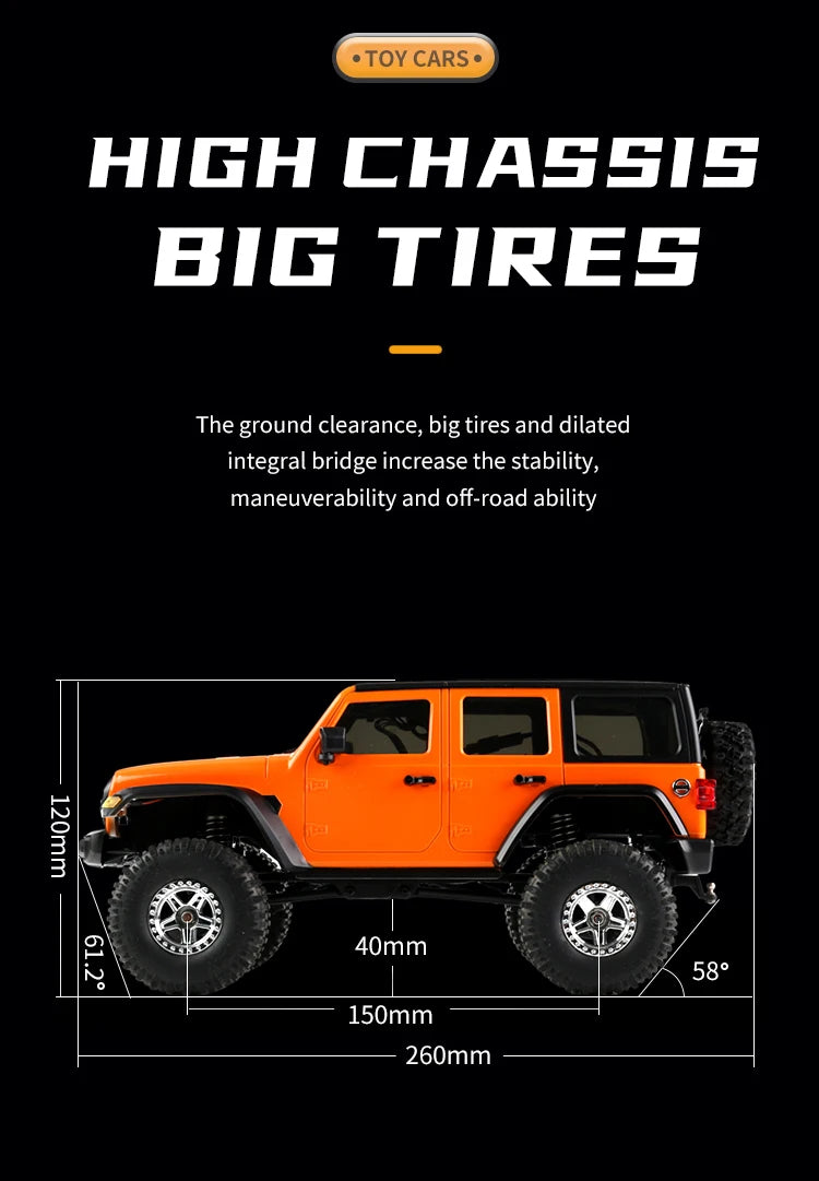 1:18 RC Car C8801 RC Model Simulation Jeep 2.4G Full Scale Off-Road Crawler Climbing Remote Control Car Toy Gift For Boys