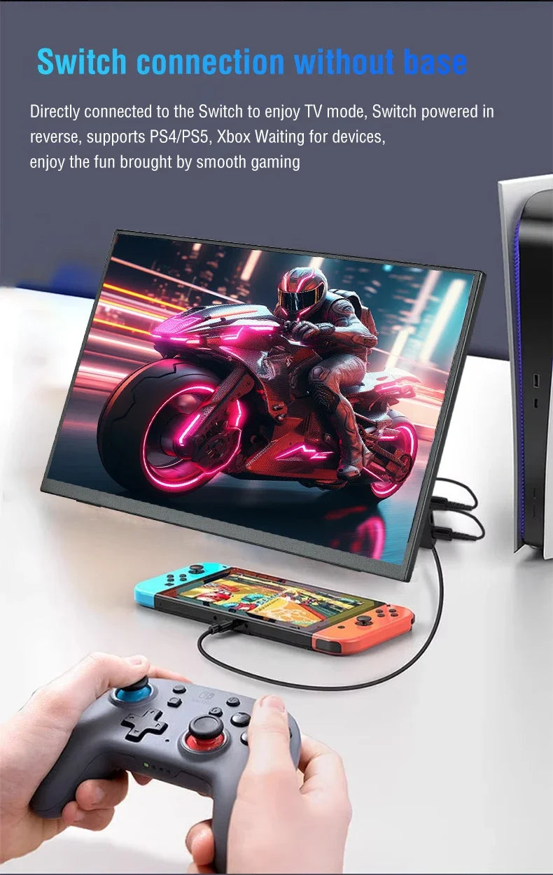 Anmite 10.5-Inch Portable Monitor 1280P HDR 16:10 Low Blue Light For XBox PS4 / 5 Switch Cell Phone PC Loptop Extension