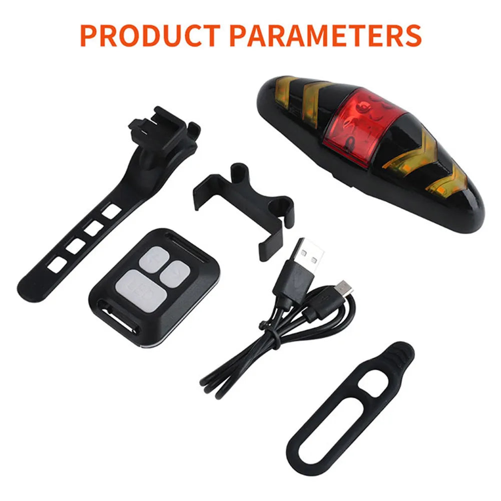 Bike Rear Lamp Smart Bike Wireless Remote Turn Signal Lights Bicycle LED Taillight Easily Installation Personal Bicycle Parts