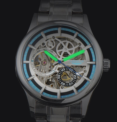 waterproof skeleton mechanical watch