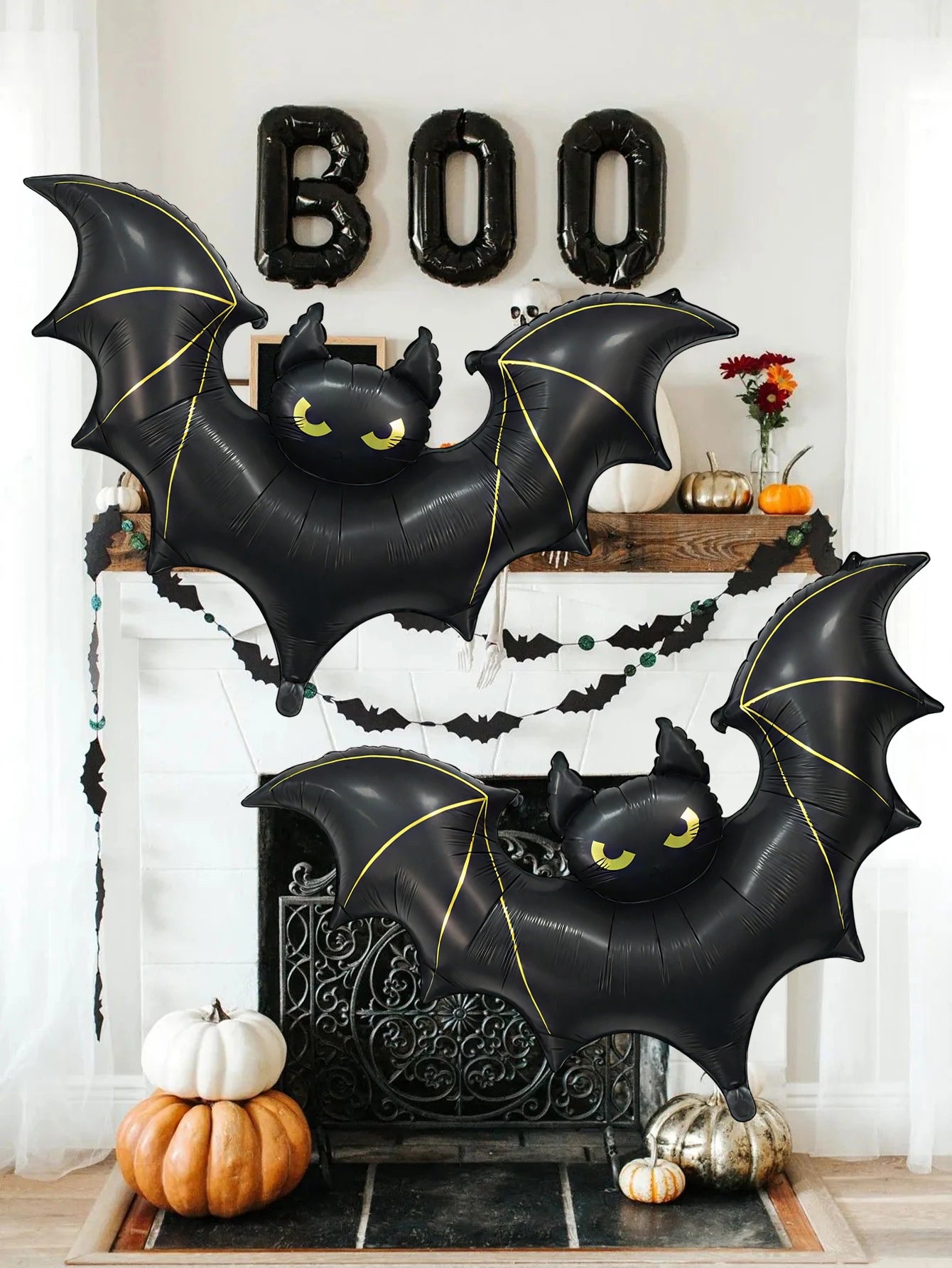 1/2pcs Large Scary Bat Balloon Halloween Party Birthday Decoration Bat Horror Theme Party Can Be Hung Bat Outdoor Decoration