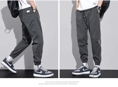 man trousers New Cotton Fashion Elastic Waist Baggy