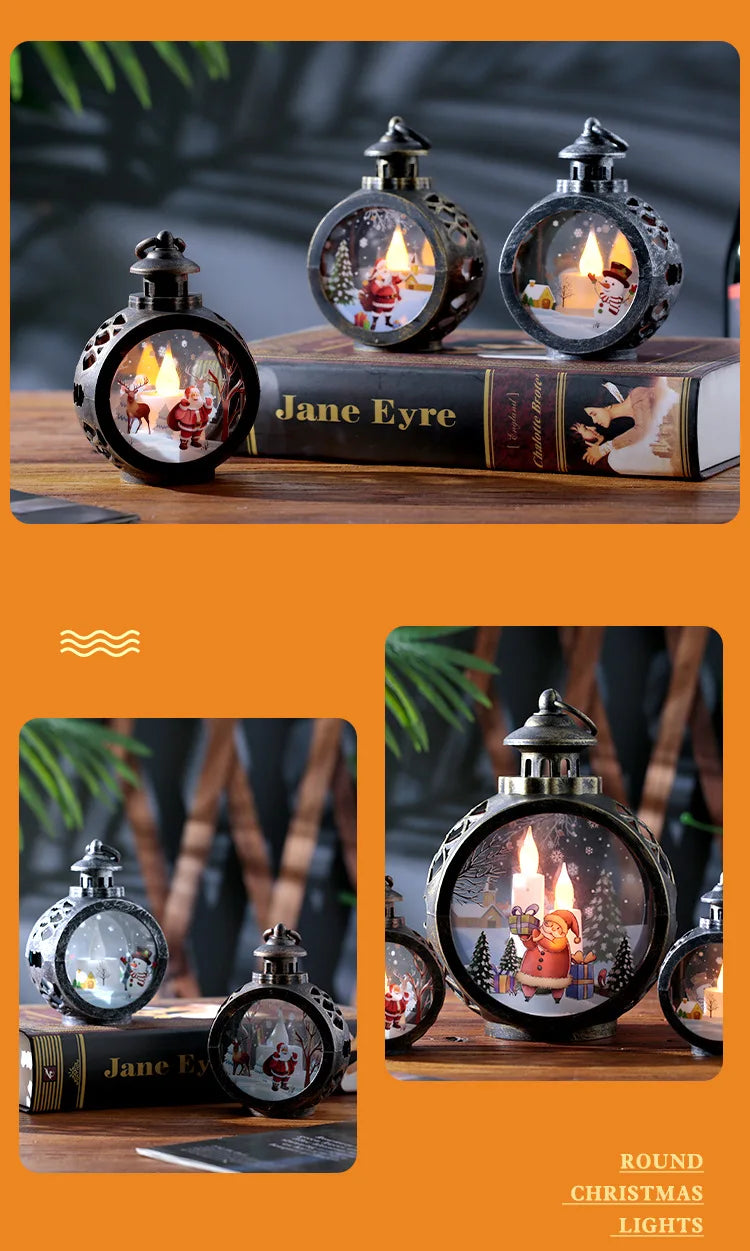 Christmas decorations retro night lights luminous gifts window