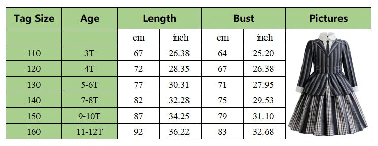 Girl Dress Wednesdays Addam Cosplay Family Halloween Costume Birthday Party Stage Performance Costume Carnival Kids Dress Up