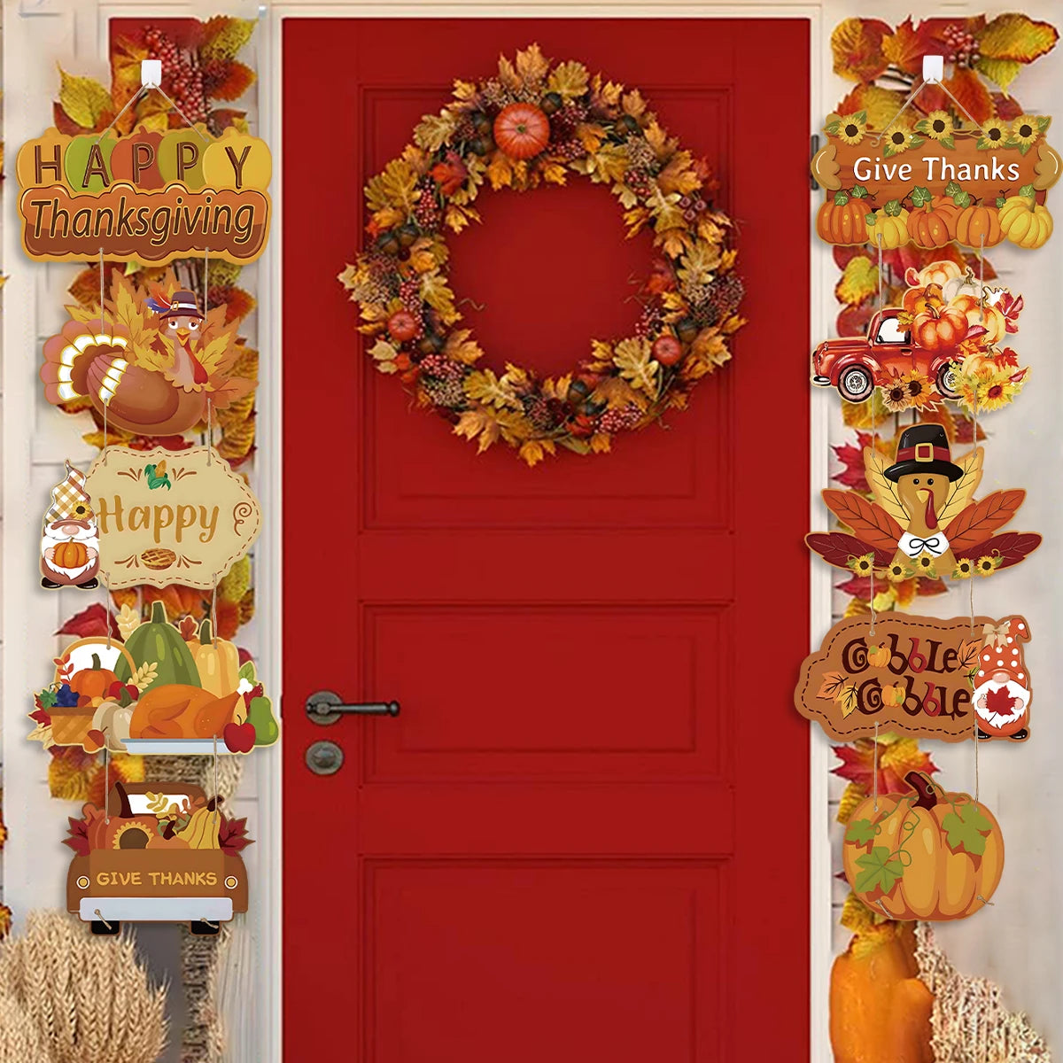 Happy Thanksgiving Day Door Banner
