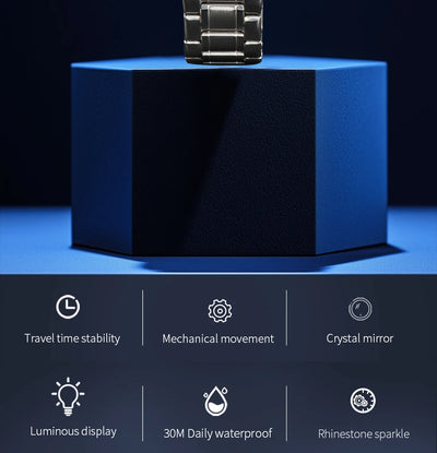 waterproof skeleton mechanical watch