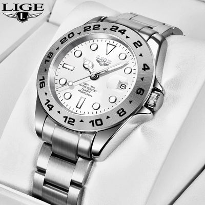 LIGE stainless steel wrist watches for men