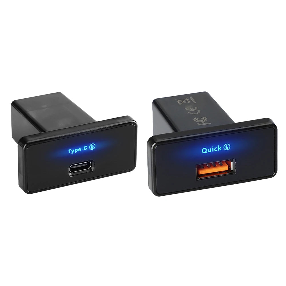 18W/30W RV USB Outlet Adapter Fast Charging Car Charger 12V-24V PD Type C/USB USB Phone Charger Adapter Panel for RV Boat Truck