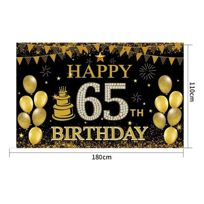 18th/50th/65th Happy Birthday Backdrop Background Banner