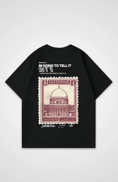 Stand T-Shirt for Men Graphic T Shirts Tops featuring a unique stamp design and bold text on a black background.