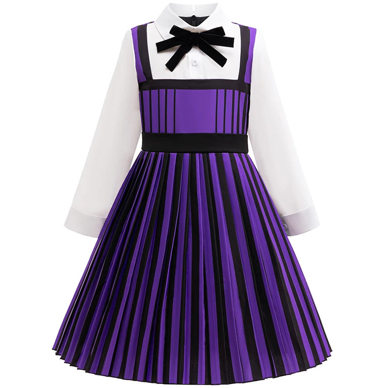 Kids Girl Clothes 2Pcs Wednesday Enid Cosplay Halloween Costume Birthday Girls Party Dresses Carnival Children Clothing Outfits
