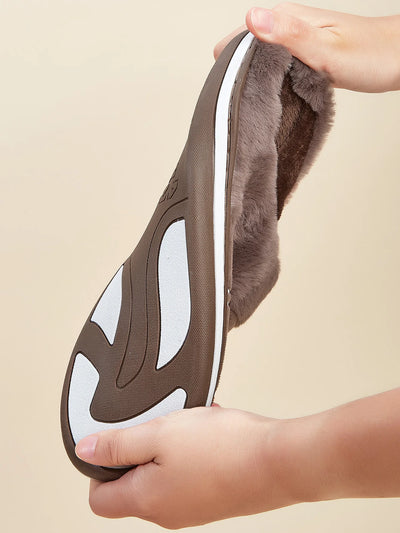 Plaid Warm Soft Comfortable Non Slip Living room Shoes