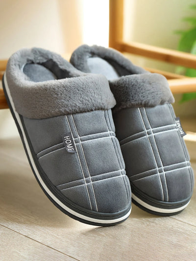 Plaid Warm Soft Comfortable Non Slip Living room Shoes