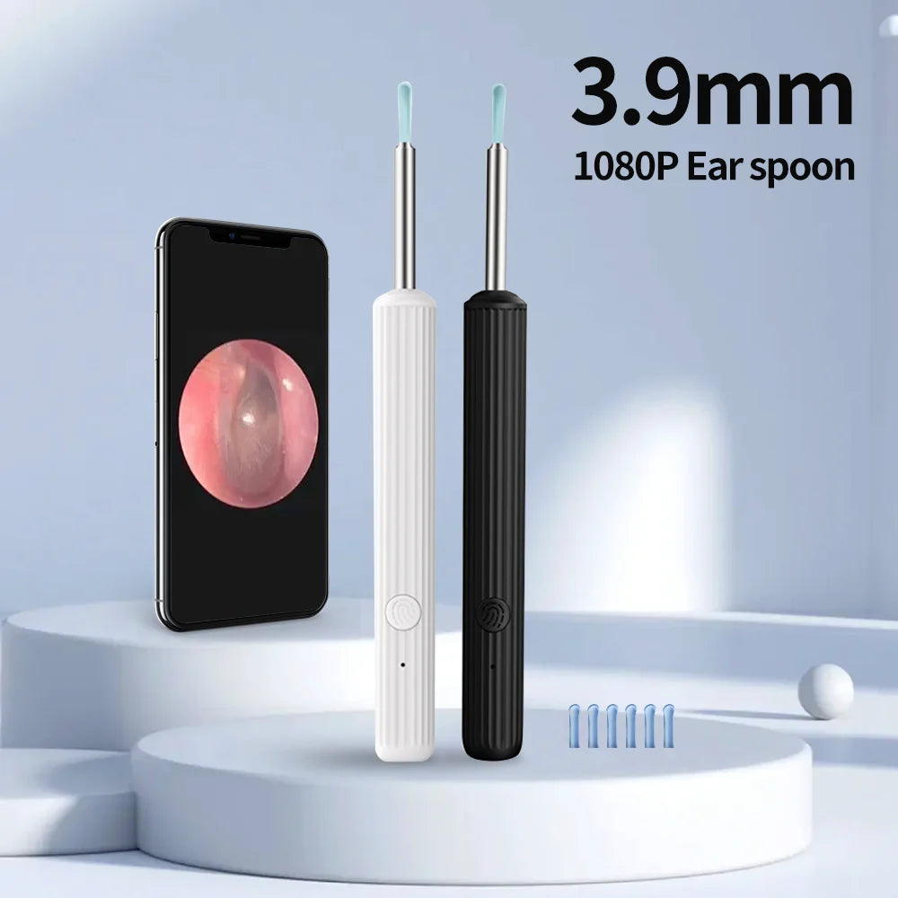Ear Wax Removal Tool Camera Wireless Otoscope 1080P 3.9mm Ear Cleaner Camera Ear Endoscope Compatible for iPhone iPad Android