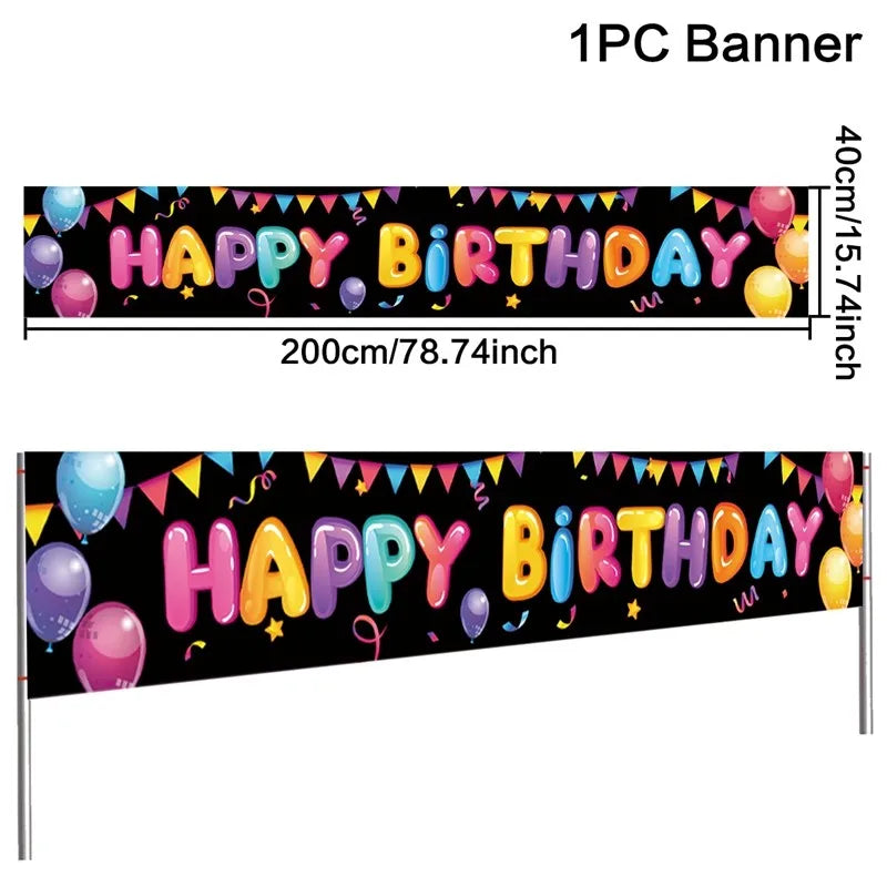 Happy Birthday Banner Birthday Party Decoration Kids Boys Girl