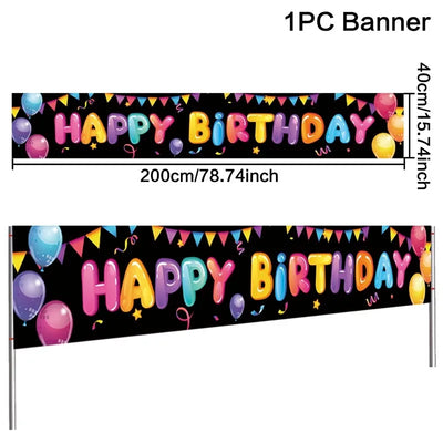 Happy Birthday Banner Birthday Party Decoration Kids Boys Girl
