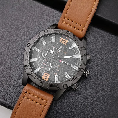 leather strap wristwatch