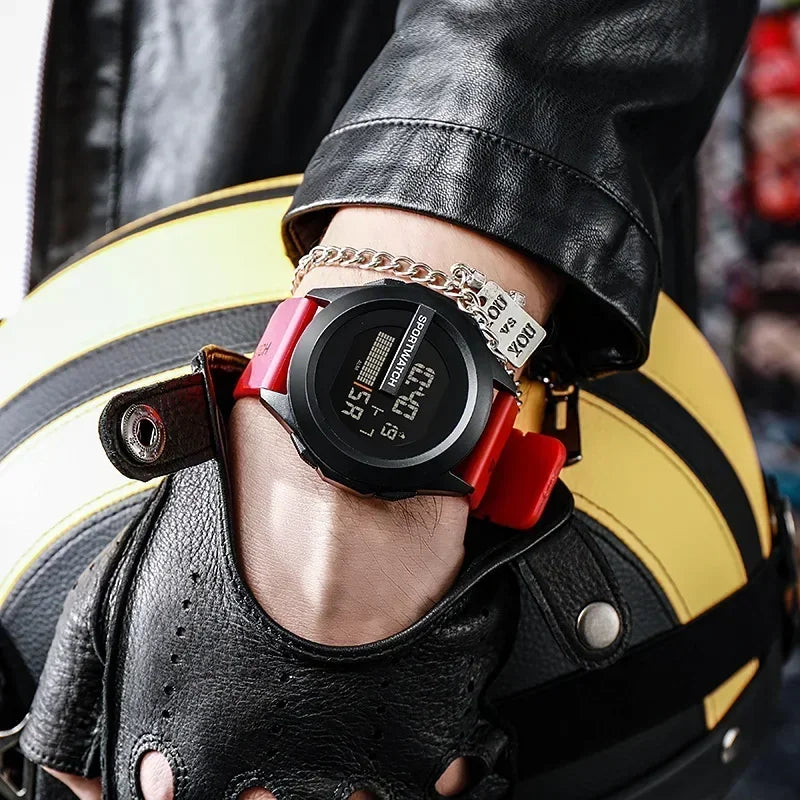 Man Digital Wristwatch Stopwatch Luminous