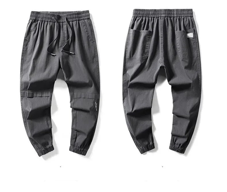 man trousers New Cotton Fashion Elastic Waist Baggy