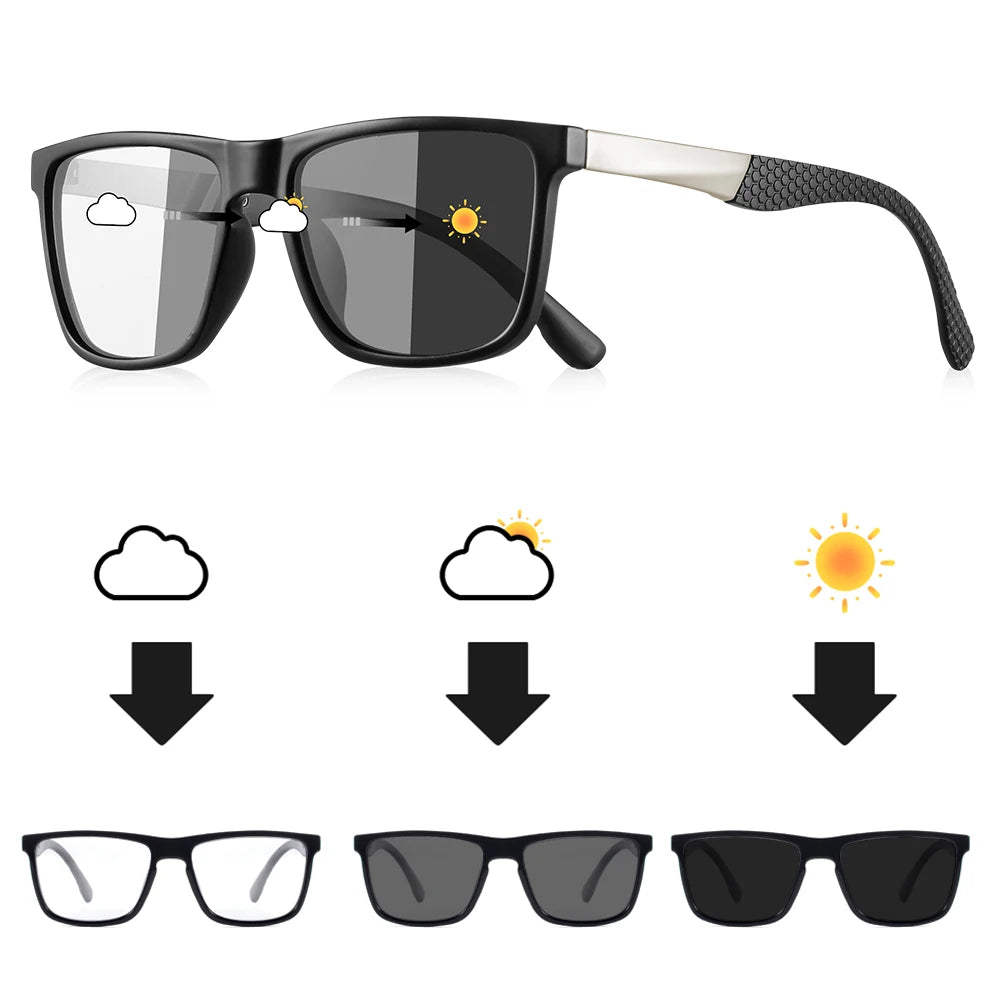 Photochromic Sunglasses For Men Women Square Casual