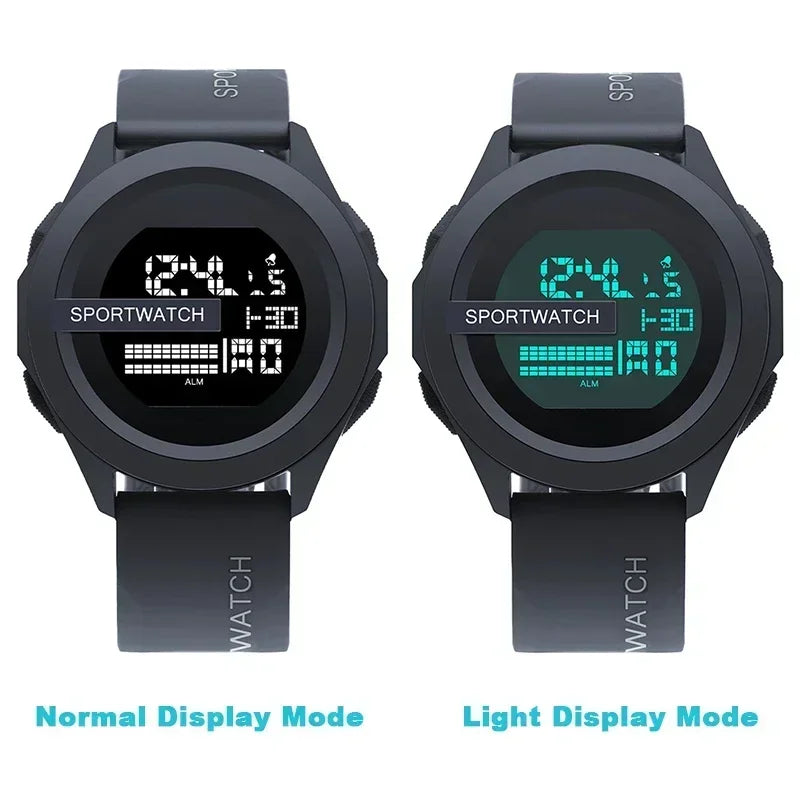 Man Digital Wristwatch Stopwatch Luminous
