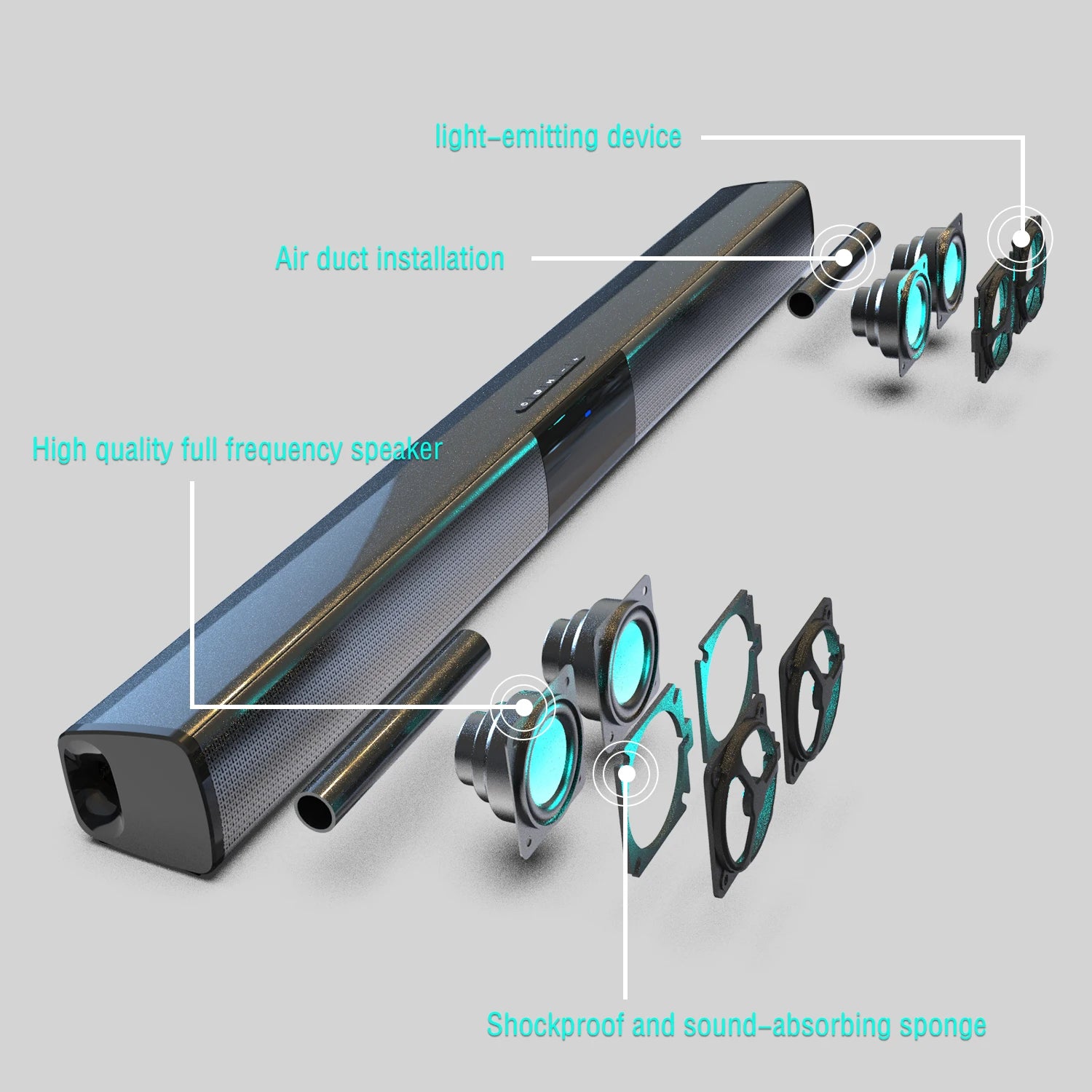 Home Theater 3D Stereo Surround RGB Wireless Speaker Multi-Function Subwoofer Soundbar Support For TV/PC
