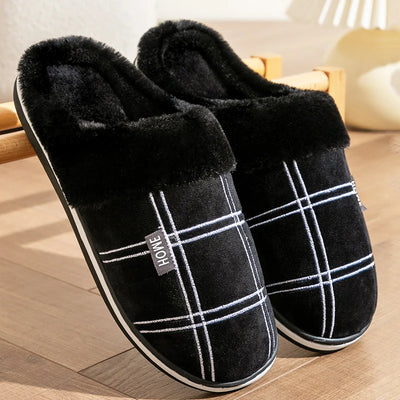 Plaid Warm Soft Comfortable Non Slip Living room Shoes