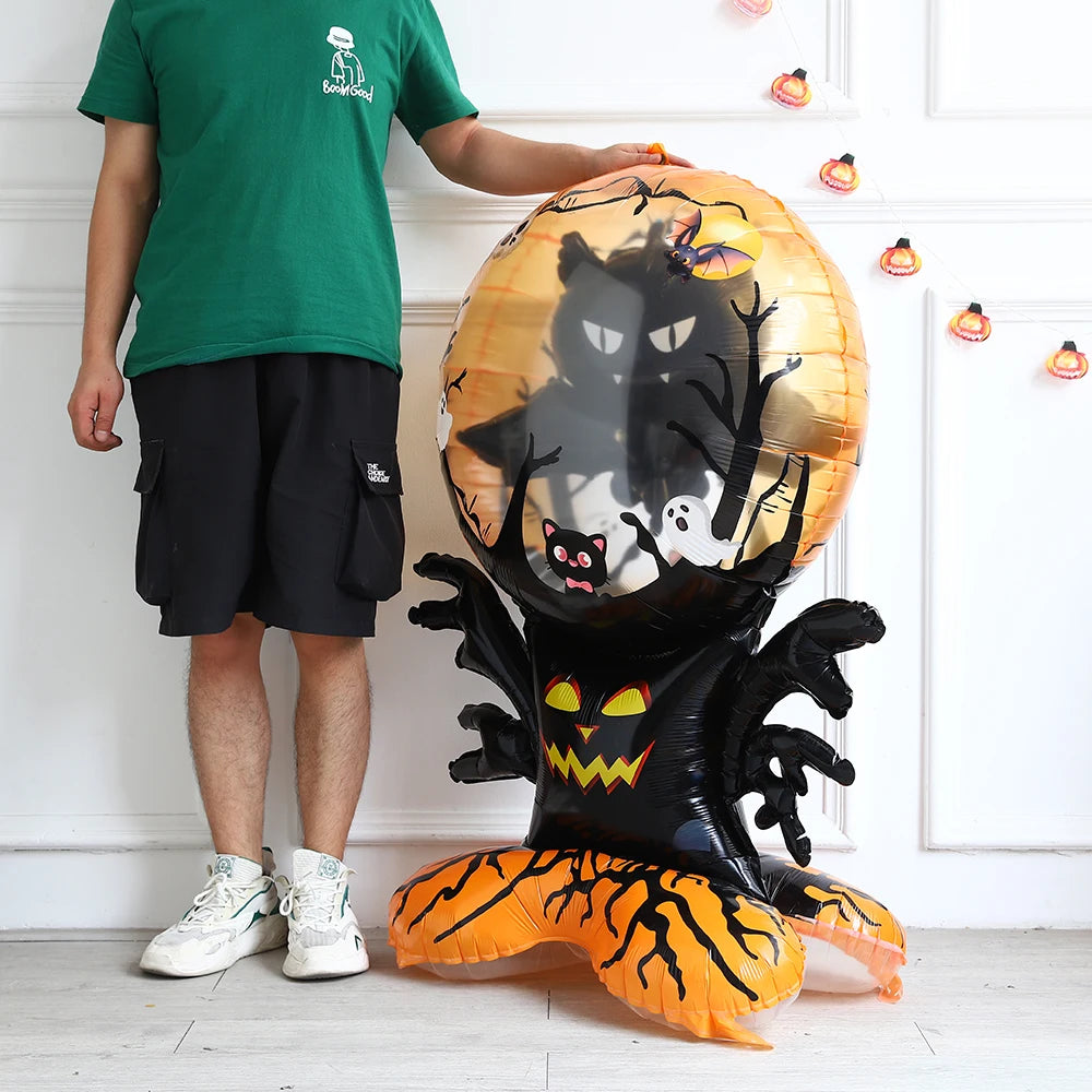 1PC Halloween 4D Large Standing Bat Pumpkin Ghost Foil Balloon Horror Props Halloween Theme Birthday Party Decoration Kids Gifts