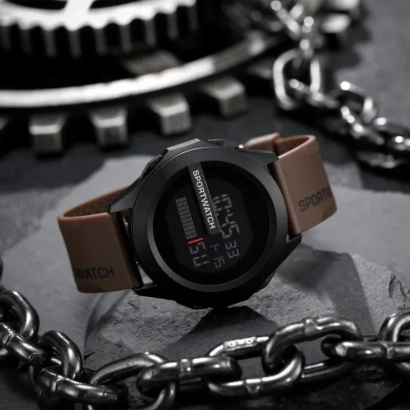 Man Digital Wristwatch Stopwatch Luminous