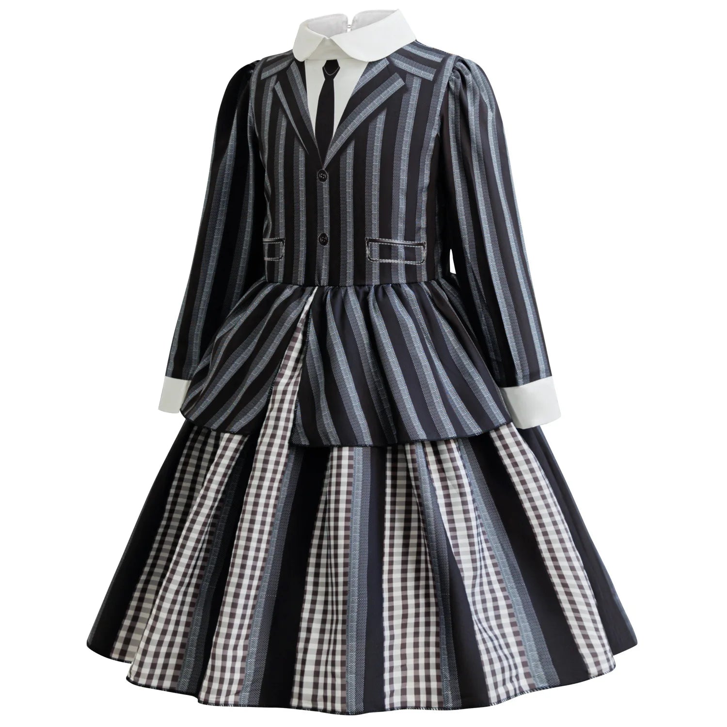 Girl Dress Wednesdays Addam Cosplay Family Halloween Costume Birthday Party Stage Performance Costume Carnival Kids Dress Up