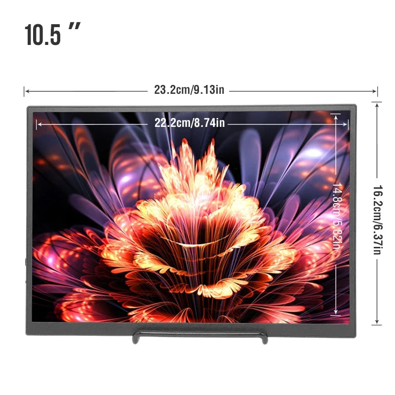 Anmite 10.5-Inch Portable Monitor 1280P HDR 16:10 Low Blue Light For XBox PS4 / 5 Switch Cell Phone PC Loptop Extension