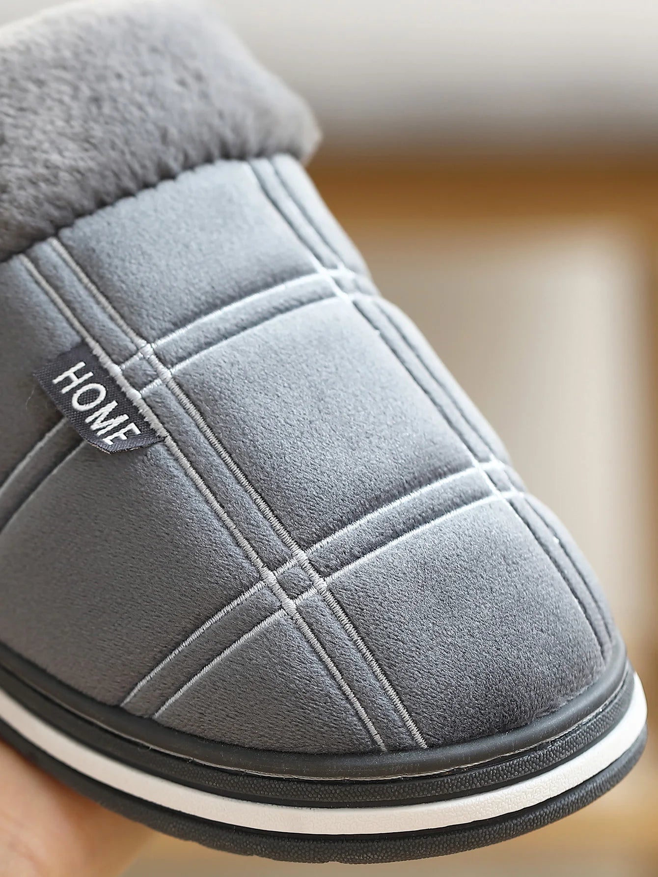 Plaid Warm Soft Comfortable Non Slip Living room Shoes