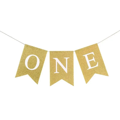 1st Birthday Banner Burlap ONE Garland Boys Girls