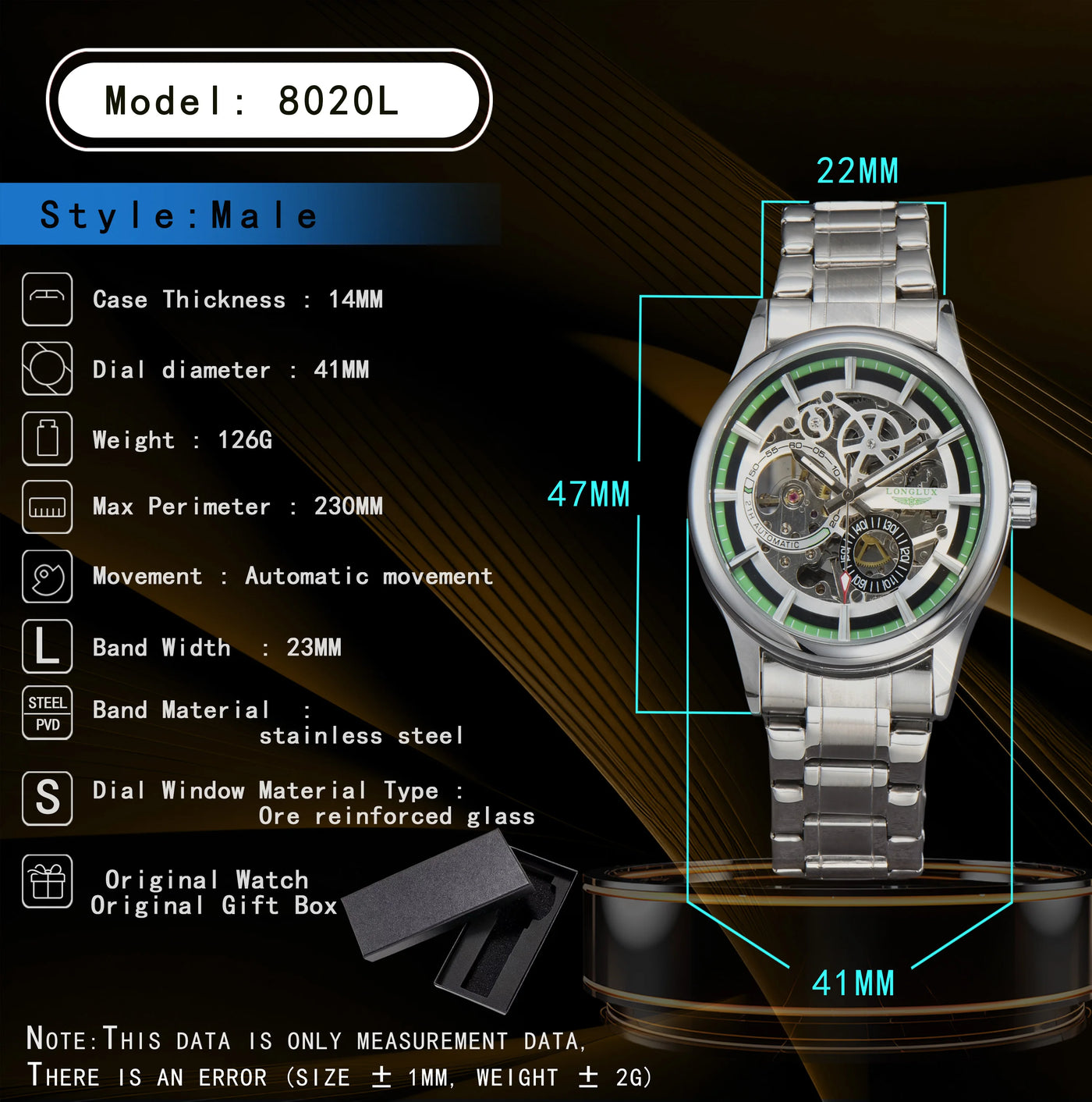 waterproof skeleton mechanical watch