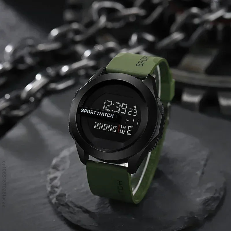 Man Digital Wristwatch Stopwatch Luminous