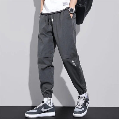 man trousers New Cotton Fashion Elastic Waist Baggy