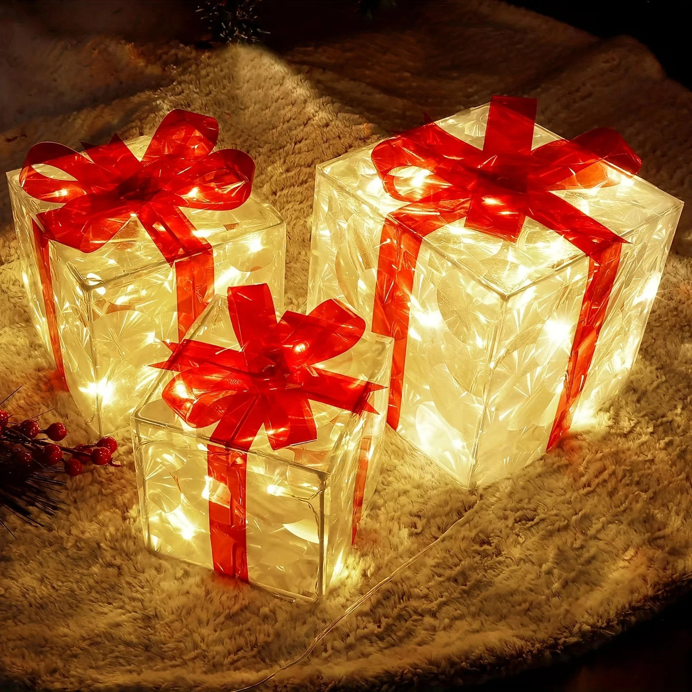 Three Sets Of Christmas Luminous And Exquisite Decorative Lights
