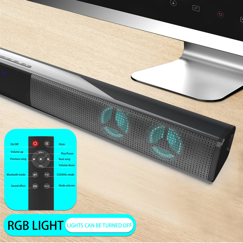 Home Theater 3D Stereo Surround RGB Wireless Speaker Multi-Function Subwoofer Soundbar Support For TV/PC