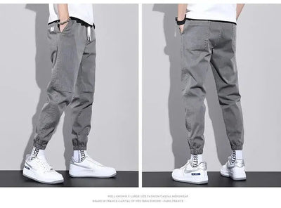 man trousers New Cotton Fashion Elastic Waist Baggy