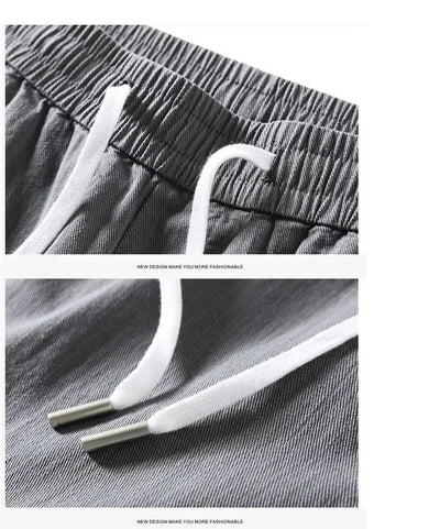 man trousers New Cotton Fashion Elastic Waist Baggy