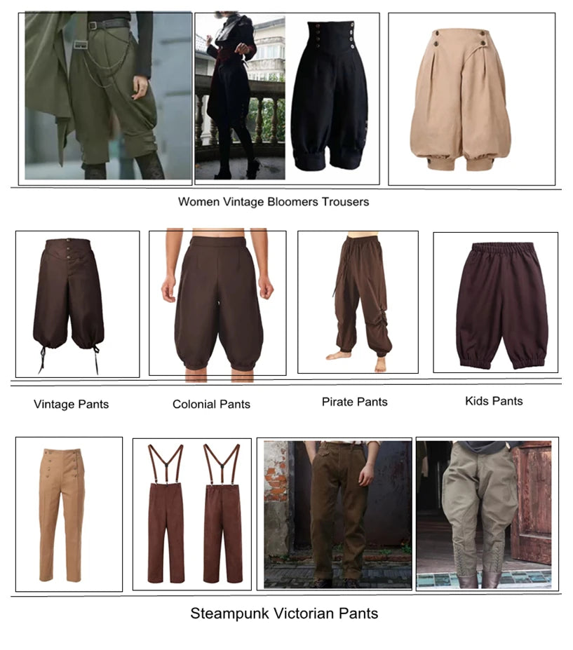 Vintage Steampunk Trousers for Women
