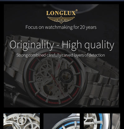 waterproof skeleton mechanical watch