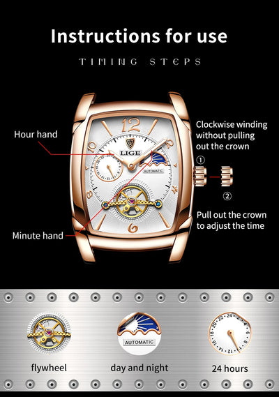 LIGE waterproof business sports watch