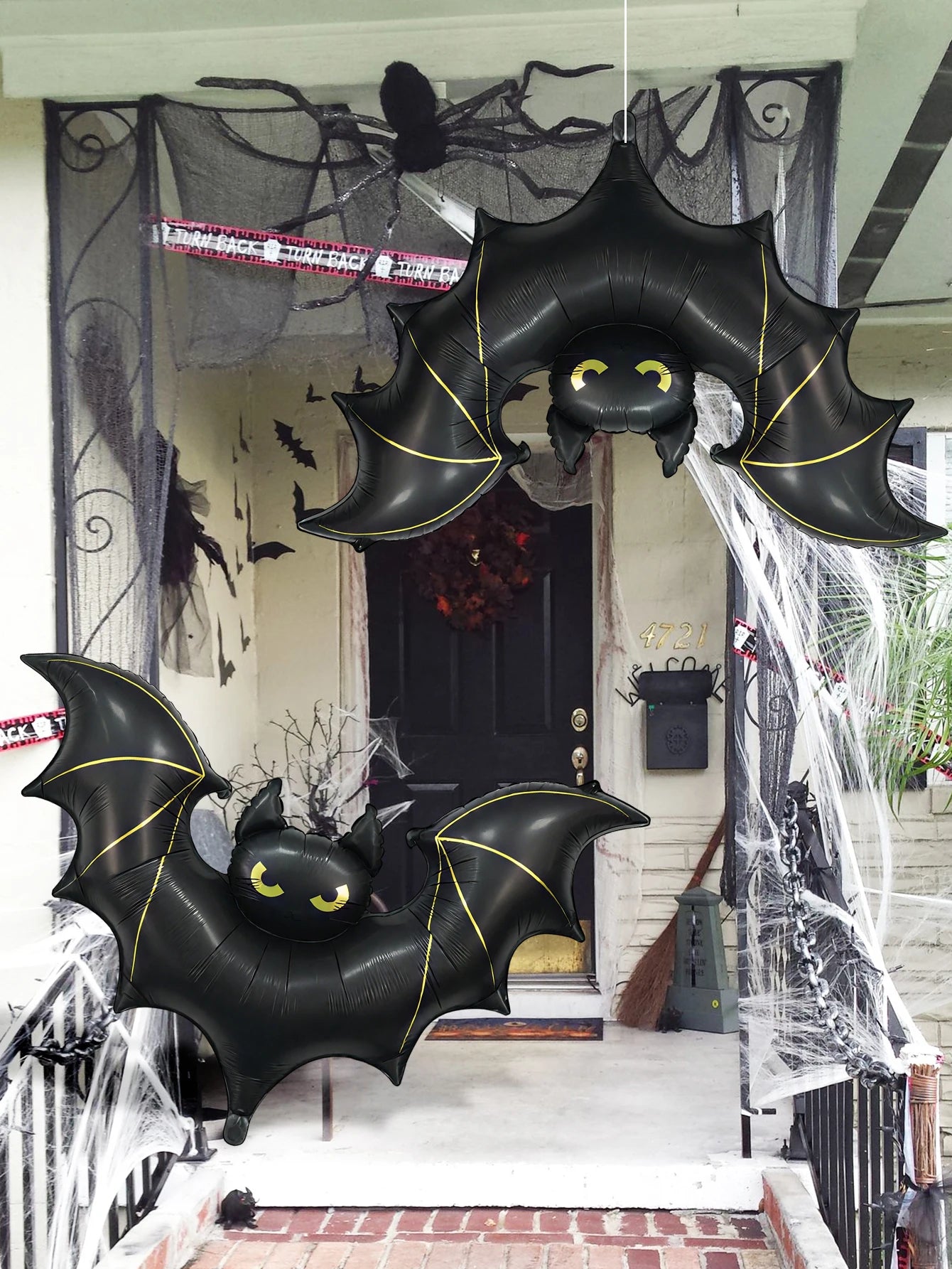1/2pcs Large Scary Bat Balloon Halloween Party Birthday Decoration Bat Horror Theme Party Can Be Hung Bat Outdoor Decoration